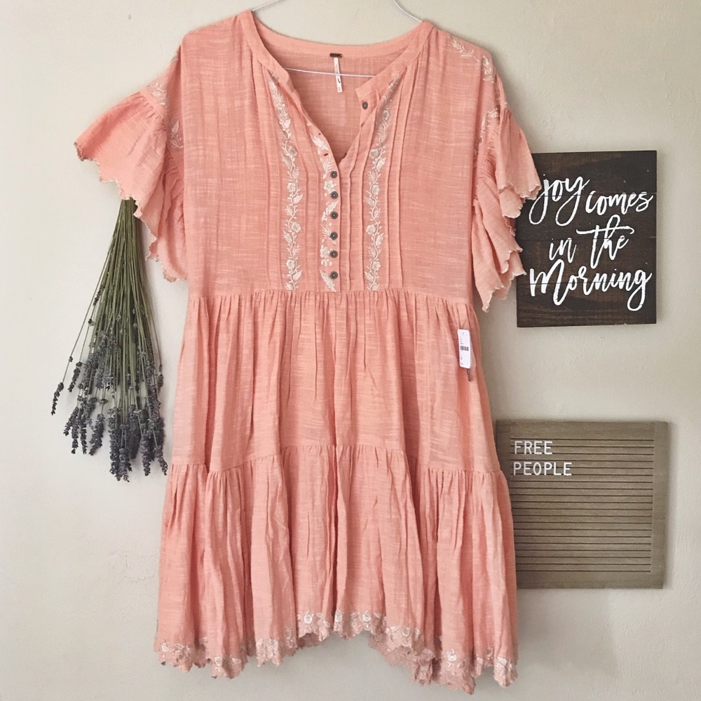 Free People Peach Flowy Dress